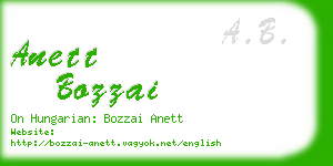 anett bozzai business card